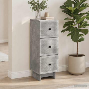 vidaXL Ladenkast Betongrijs 33 x 34,5 x 90 cm Bewerkt hout, Huis en Inrichting, Kasten | Overige, Verzenden, Nieuw