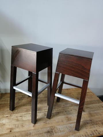 Hutten design barkruk, bruin / hout, 29 x 39 x 81 cm, Ophalen, Nieuw in verpakking