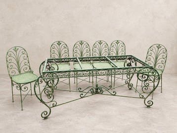 Tafel - Smeedijzer - Vintage tuinset van smeedijzer — tafel