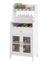 Wijnkast met Rek en Glashouder – Dressoir met Lade en Deuren, Verzenden, Nieuw