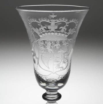 Wijnglas - Prinses van Oranje, Anna van Hannover - Loodglas