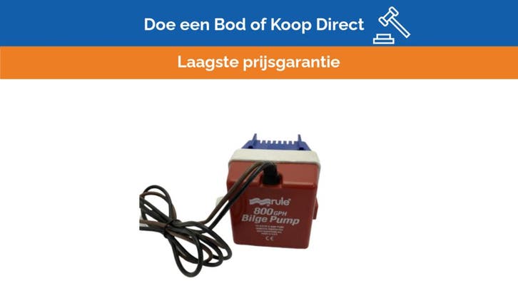Bieden: Rule 800 GPH Bilgepump 12V - 20FM, Watersport en Boten, Bootonderdelen, Kombuis en Sanitair, Nieuw, Zeilboot of Motorboot