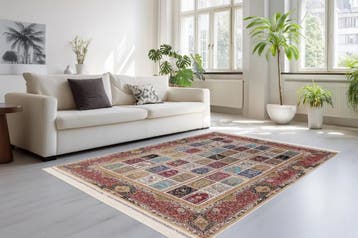 Perzisch Tapijt | Portofino | Vakken | Multikleur | 60x90 cm, Verzenden, Nieuw