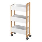 Trolley Varulta bamboe 80x41x20 cm wit [en.casa], Verzenden