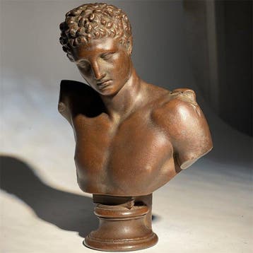 sculptuur, Hermes — Cold Ceramic Bust, Greek Messenger God, Antiek en Kunst