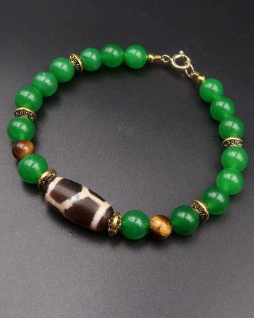 Smaragd - Boeddhistische armband - Dzi Schildpadenschubben -
