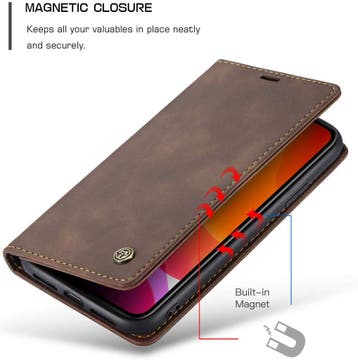 CaseMe book case leer - Apple iPhone 11 - bruin, Verzenden, Nieuw