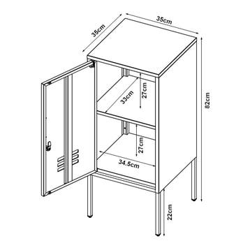 Nachtkastje Hausjärvi 82x35x35 cm staal geel [en.casa], Huis en Inrichting, Tafels | Bijzettafels, Verzenden, Nieuw