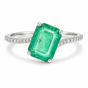 Zonder minimumprijs - Ring Platina - 2.34ct. tw. Smaragd -, Nieuw