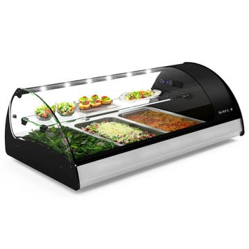 Tapasvitrine | SPLENDID | Zwart/RVS | 3x 1/1 GN | +2°C/+6°C, Verzenden, Nieuw in verpakking