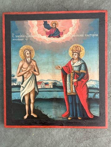 Icoon - Katharina en Vasilij Blaschenje - Hout