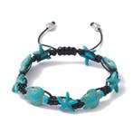 Armbandje met schuifknoop en synthetische turquoise schil..., Ophalen of Verzenden, Nieuw, Overige typen