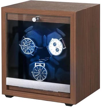 Watchwinder Hout - Horloge doos - Horloge winder - Bruin - O, Sieraden, Tassen en Uiterlijk, Horloges | Heren, Verzenden, Zo goed als nieuw