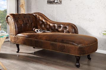 Chesterfield chaise longue 170cm antiekbruin met, Ophalen of Verzenden, Nieuw