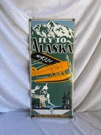 Emaille bord – “Fly to Alaska” – Alaska Washington Airways –