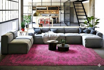 Roze vintage - Vloerkleed - 255 cm - 165 cm - met, Huis en Inrichting, Nieuw