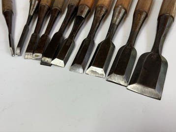 Premium pakket van 10 vintage Japanse beitels (Nomi) -, Antiek en Kunst