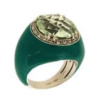 Bibigi - Ring - 18 karaat Witgoud, Zilver Topaas - Diamant -, Nieuw