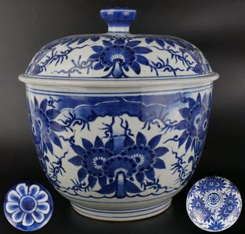 Pot - Porselein - Fijne grote soepterrine Edo, Antiek en Kunst
