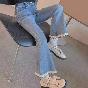 Bell-bottom Jeans voor Meisjes met Kraaltjes en Kant - Modie, Verzenden, Nieuw