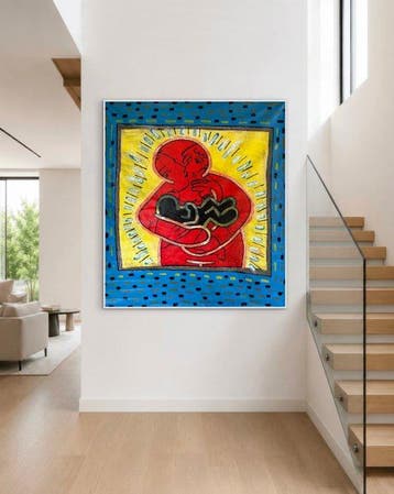 Freda People - Picasso X Haring XXL (120 x 105 cm), Antiek en Kunst