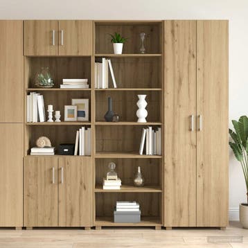 vidaXL Dressoir Artisanaal eiken 70 x 41 x 185 cm Bewerkt, Verzenden, Nieuw, Overige houtsoorten, Minder dan 50 cm