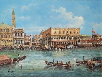 Paolo Rizzi (XX) - Vue du Grand Canal à Venise ~ Collection