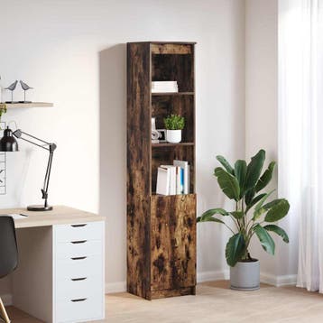 vidaXL buffetkast 37,5x35x180 cm spaanplaat gerookt, Verzenden, Nieuw, Overige houtsoorten