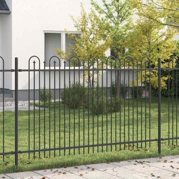 vidaXL Spike Boog Hek DRONTEN 200 x 166 cm Gepoedercoat, Verzenden, Nieuw, IJzer