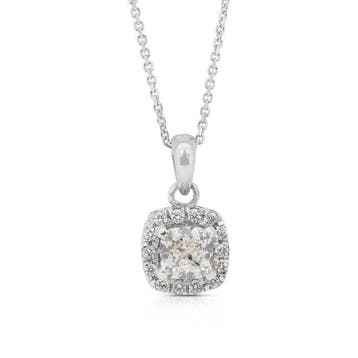 Ketting met hanger - 18 karaat Witgoud - 0.81ct. tw. Diamant