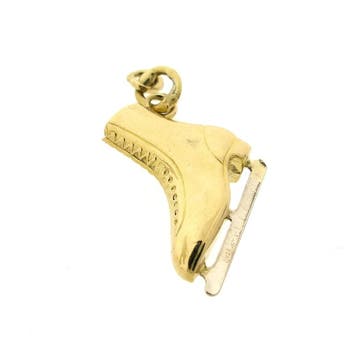 Bicolor gouden hanger van een schaats (Hanger of bedel), Sieraden, Tassen en Uiterlijk, Ophalen of Verzenden, Gebruikt, Goud, Overige merken