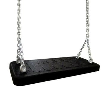 Rubber schommelzitje Zwart met gegalvaniseerde kettingen, Ophalen of Verzenden, Nieuw