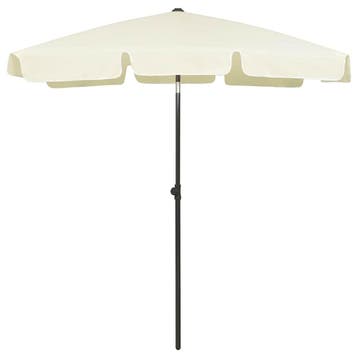 vidaXL Strandparasol 180x120 cm zandgeel, Verzenden, Nieuw, 1 tot 2 meter, Strandparasol