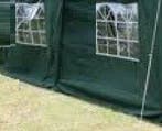Zijwand Easy Up 5,6 mtr met raam Groen schade met vlekken, Verzenden, Nieuw
