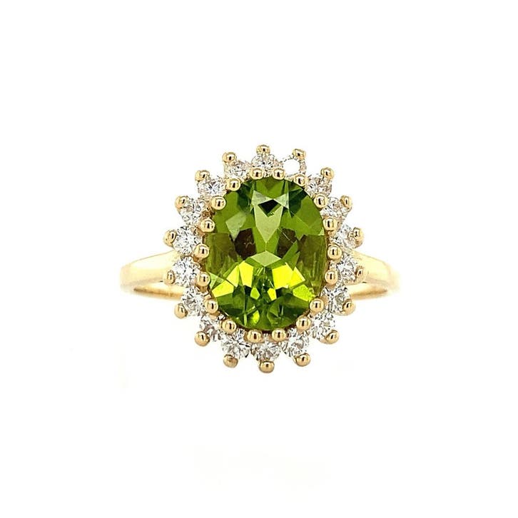 Lady Di ring 14 krt - Lime, Sieraden, Tassen en Uiterlijk, Ringen, Ophalen of Verzenden