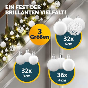 Kerstballen Wit 100-delig (Kerst artikelen, Interieur), Diversen, Kerst, Verzenden, Nieuw