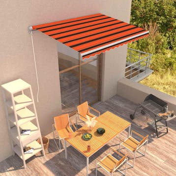 vidaXL Luifel handmatig uittrekbaar 350x250 cm oranje en, Verzenden, Nieuw