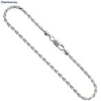 Zilveren rope armbandje 3 mm, Sieraden, Tassen en Uiterlijk, Armbanden, Verzenden, Nieuw, Zilver