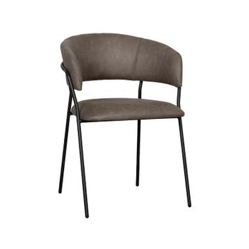 Stoel Luuk | Taupe | Micro Suede | Zwart Metalen Frame | 4, Verzenden, Nieuw in verpakking