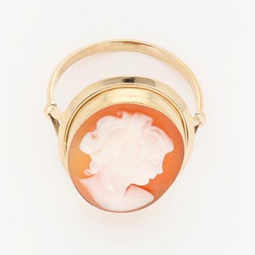 Ring - 14 karaat Geel goud - Camée, Nieuw