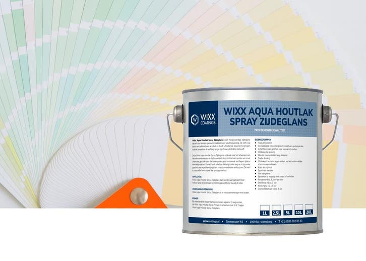 Wixx Aqua Houtlak Spray Zijdeglans Mengkleur 2.5L, Doe-het-zelf en Verbouw, Verf, Beits en Lak, Lak, Overige kleuren, Nieuw, Minder dan 5 liter