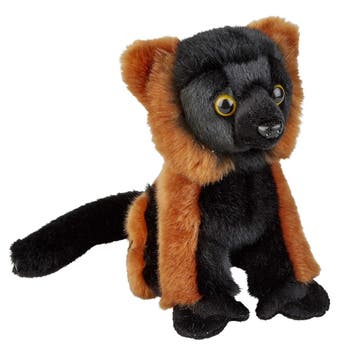 Lemur knuffel aapje - pluche - 18 cm - rood/zwart, Verzenden, Nieuw