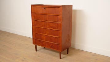 Vintage Deense ladekast | Teak | 6 lades | 108 cm, Ophalen of Verzenden, Nieuw