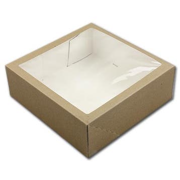 Taartdoos met venster 26x26x9cm. Kraft 3st, Verzenden, Nieuw