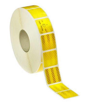 Reflecterende Tape Geel - 5x5 cm Stickers - Per meter - gece, Ophalen of Verzenden