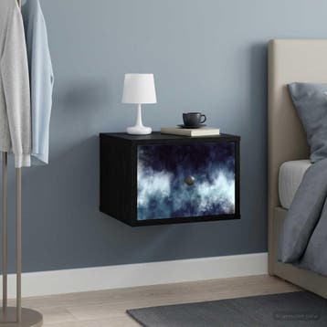 vidaXL Wandkastje RAALTE Zwart eiken 36 x 33 x 25 cm Bewerkt, Minder dan 45 cm, Verzenden, Nieuw, Minder dan 55 cm
