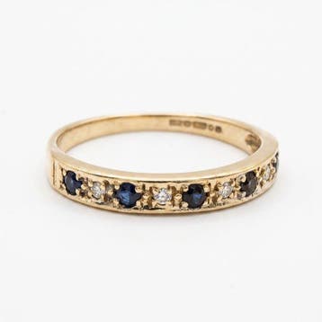 Zonder minimumprijs - Ring - 9 kt. Geel goud Saffier, Nieuw