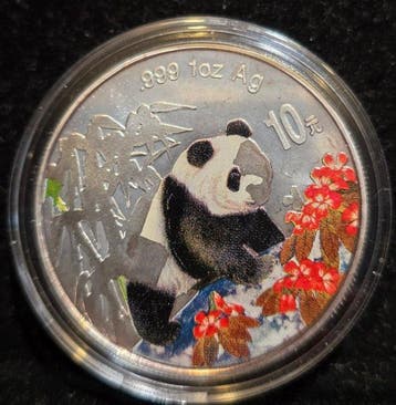 China. 10 Yuan 10 Yuan 1997 Panda 1oz.Ag.999 (Zonder
