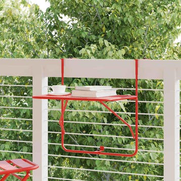 vidaXL Balkontafel 60x40 cm staal rood, Verzenden, Nieuw, Metaal
