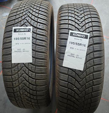 195/55r16 91V Kumho 2 All seasons Dot23, Auto-onderdelen, Banden en Velgen, Ophalen, 16 inch, Nieuw, All Season